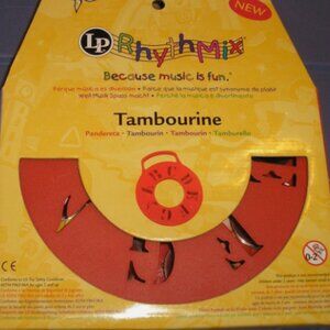 LATIN PERCUSSION RHYTHMIX TAMBOURINE Rare Hard to find Red Kids Music Instrument